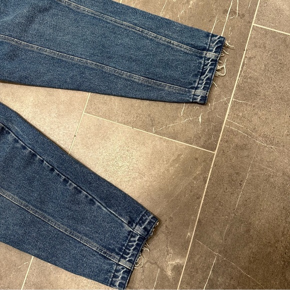 Vintage overalls denim medium wash blue mom jean 90s no stretch - Picture 10 of 13